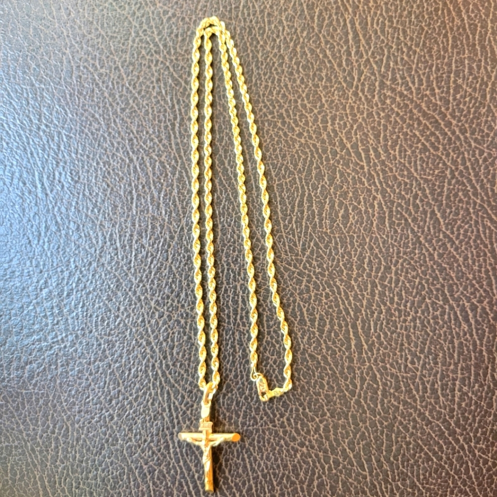 Gold chain & cross